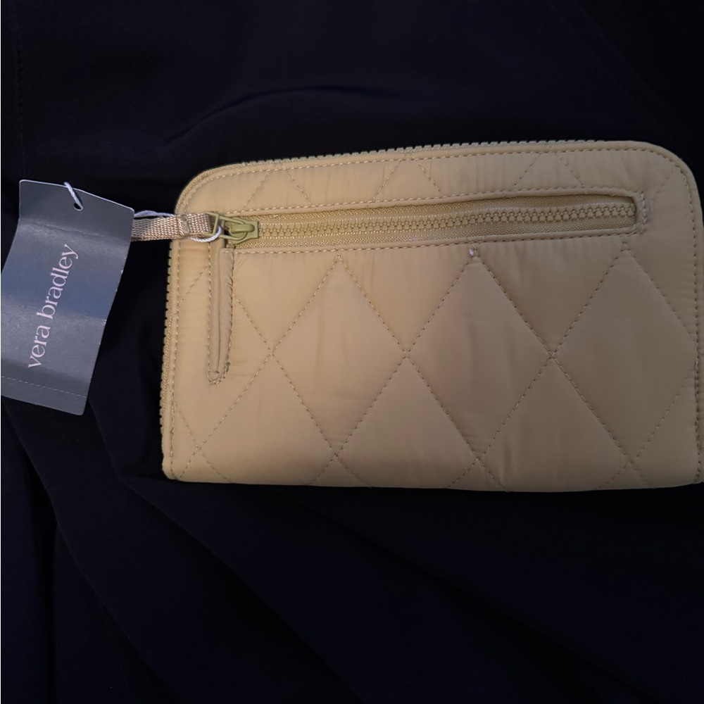 NWT Vera Bradley Golden Olive Large Tab Quilted Women's Clutch/wristlet